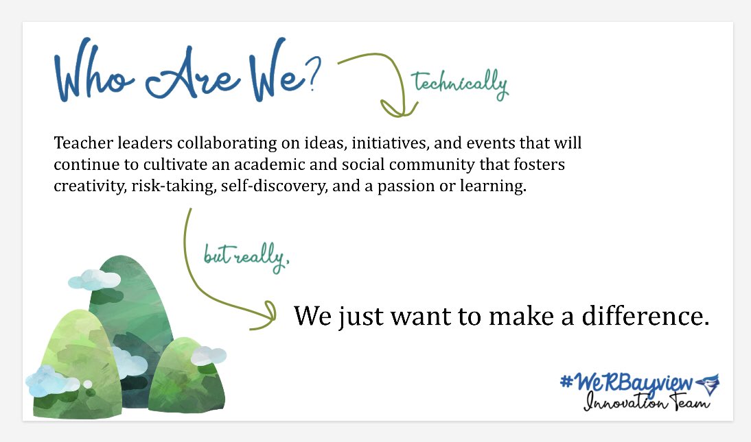 DrSHAnderson's tweet photo. 1st #WeRBayview Innovation Team meeting was a success! Teacher leaders jumped right into the design thinking process to begin identifying problems in our school community #problemfinders #BVinnovates #MTPSinnovates #MTPSpride https://t.co/7X6v0yGLQK