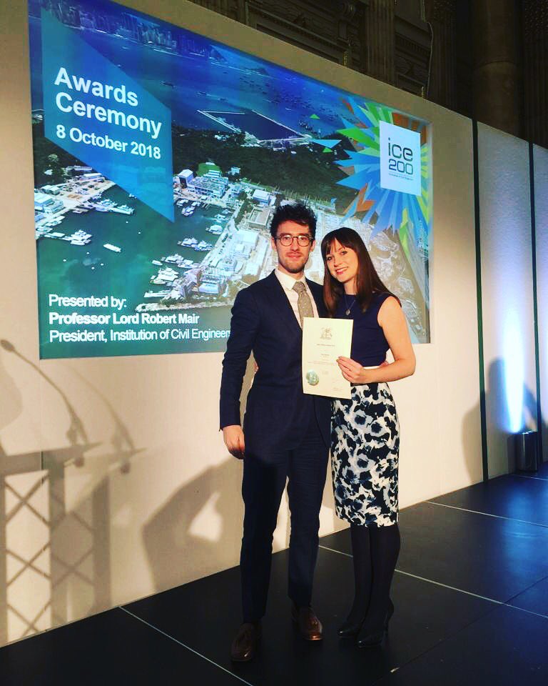 EDennis1986's tweet photo. So honoured to accept an award (from the Institute of Civil Engineering) on behalf of my Dad. I’m so so proud of him. Wish he could be here to see it. https://t.co/GrkGcZqpCN