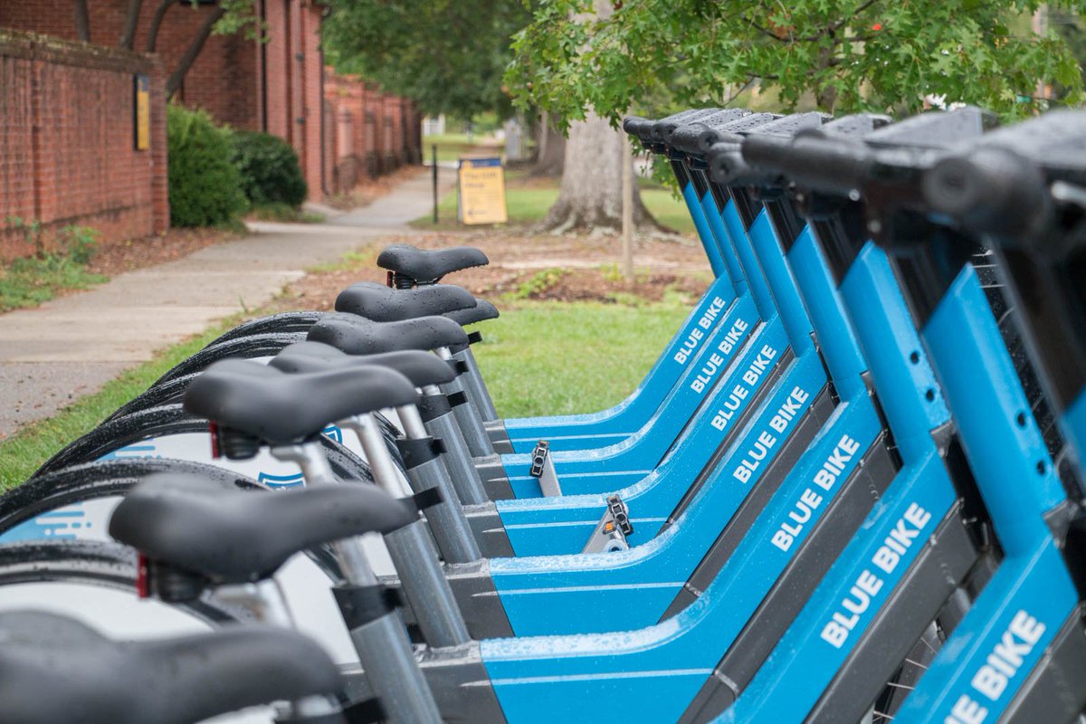 HistColumbia's tweet photo. We are really excited about Columbia's new @BlueBikeSC program announced today by @SteveBenjaminSC. This system, sponsored by @bcbssc, includes 135 bicycles and 15 stations, one of which is located near the Robert Mills House! #historyiscool #bluebikesc #realcolumbiasc https://t.co/dr2ew1QhjI