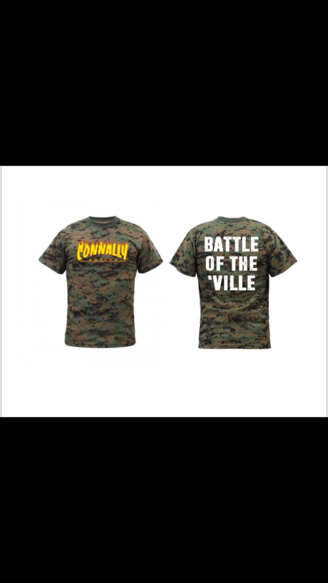 ‼️‼️‼️‼️‼️‼️‼️‼️
ATTENTION ALL CHS: 

STUCO WILL BE SELLING THE “BATTLE OF THE ‘VILLE” SHIRTS ALL WEEK FOR $15 💢
      -Shirts will be sold during ALL lunches and after school everyday this week ONLY!! 

REMEMBER: FRIDAY IS CAMO DAY, GRAB YOUR CAMO NOW! 

 — RT —