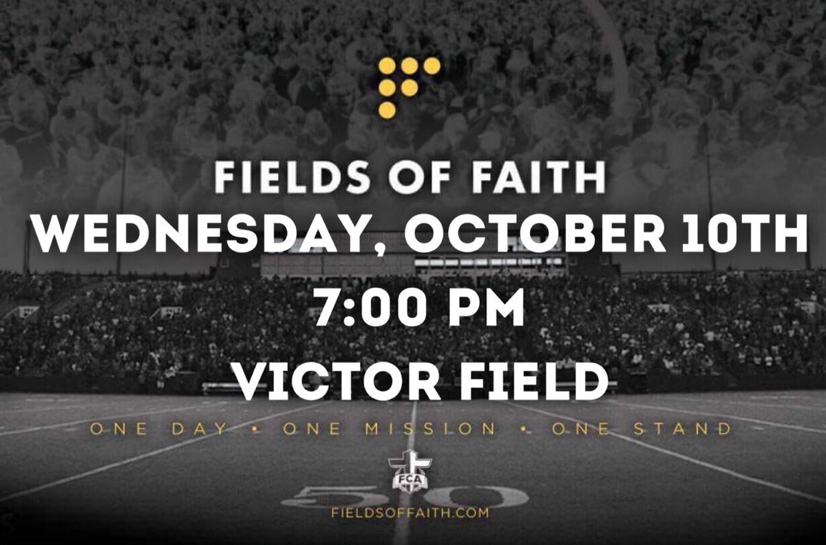 EldonMustang's tweet photo. The EMS and EHS FCA Chapters are sponsoring the annual “Fields of Faith” event this Wednesday night at 7:00 PM. Event will be held at Victor Field (will be relocated to the EMS Gymnasium in case of rain). #FieldsofFaith2018 https://t.co/UTn9H77cBi