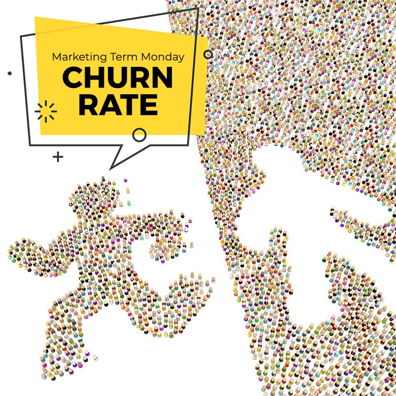 Today's #MarketingTermMonday is #ChurnRate = refers to the rate at which subscribers unsubscribe/become inactive. Estimates put the churn rate of subscribers at ~30% per yr. If you’re not constantly growing your email list, you’ll fall victim! Need help? Send us a DM!