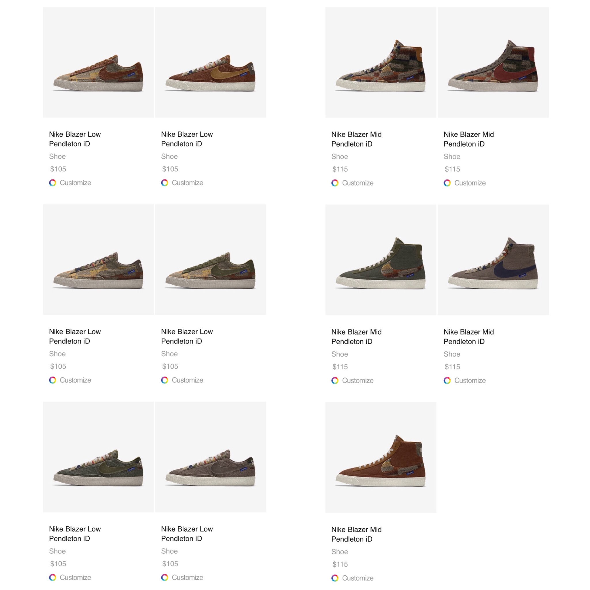 nike blazer low pendleton id