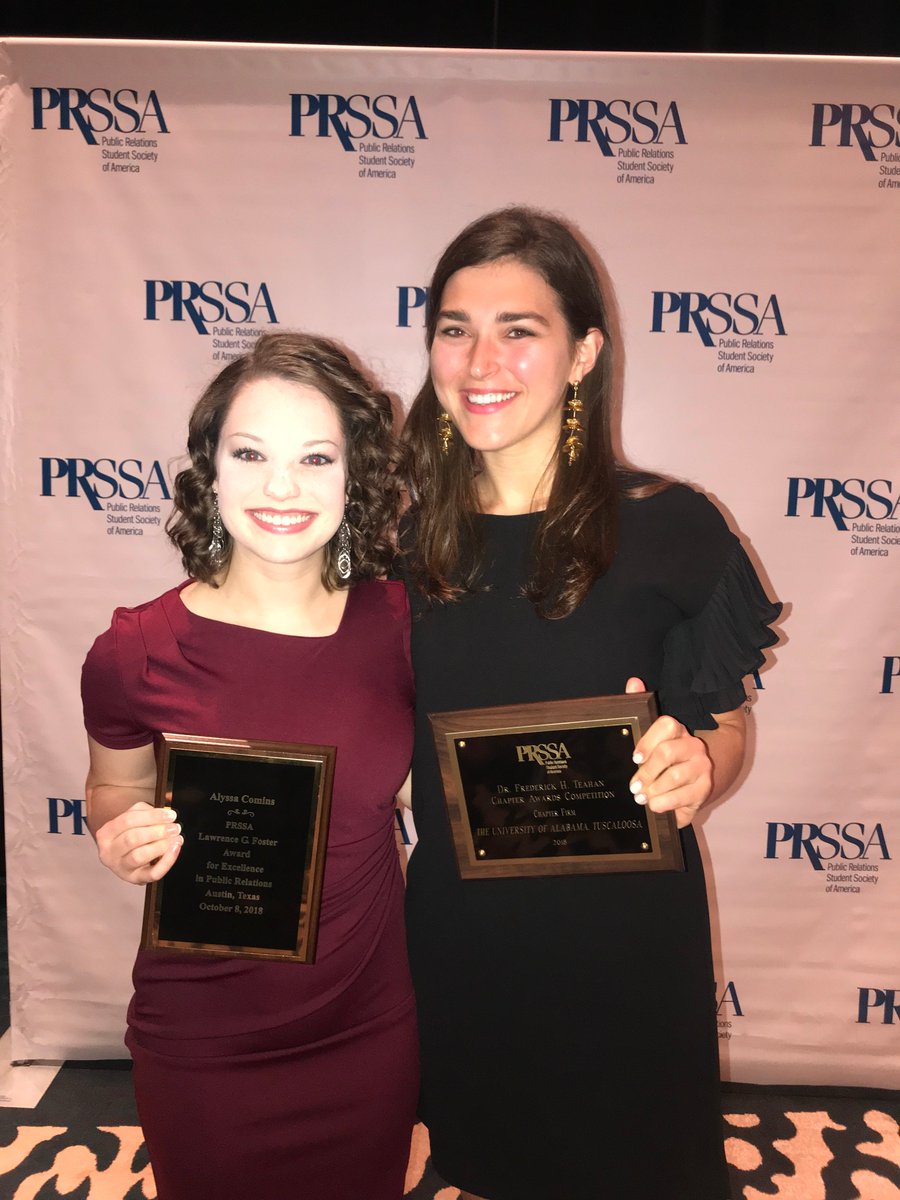 trsims's tweet photo. Please join me in congratulating @BamaAPR @UAPRSSA students Alyssa Comins and Maret Montanari on receiving @PRSSANational scholarships! https://t.co/wPQuPotLSq