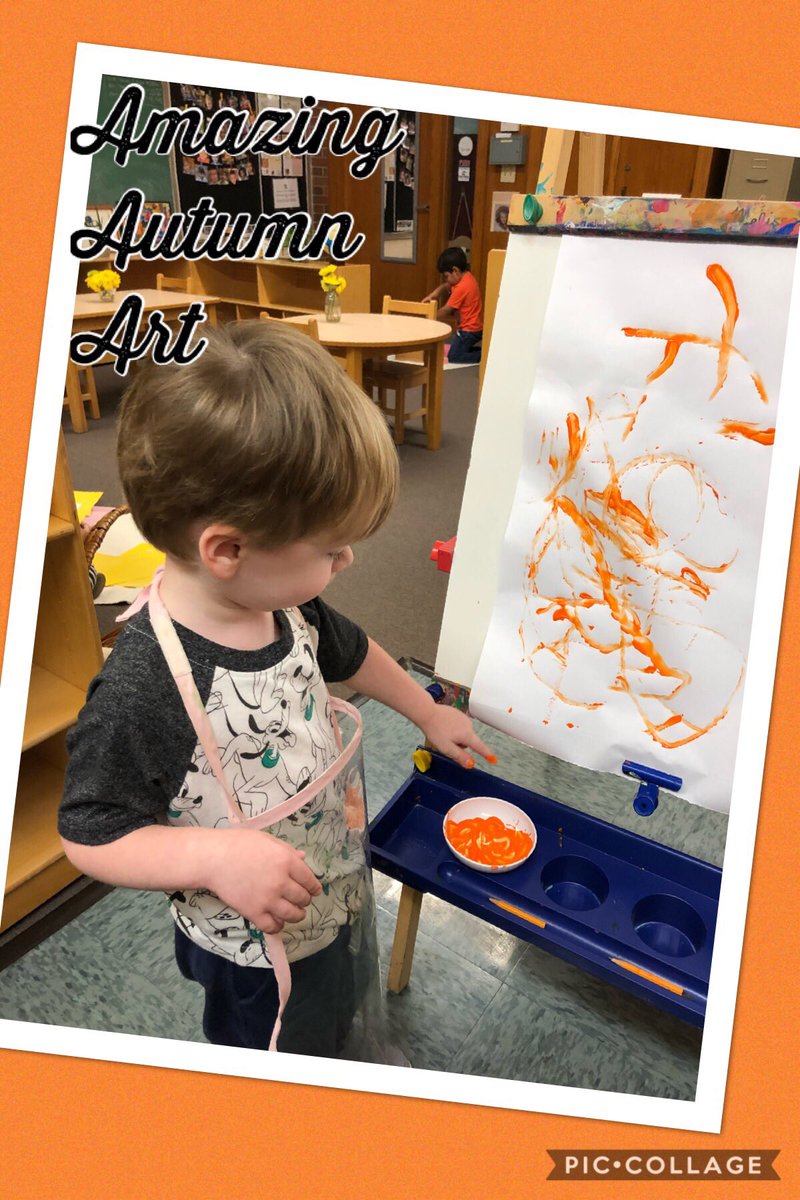 The children are hard at work making GREAT fall inspired artwork! 😊 #montessori #preschool #baycity #art
