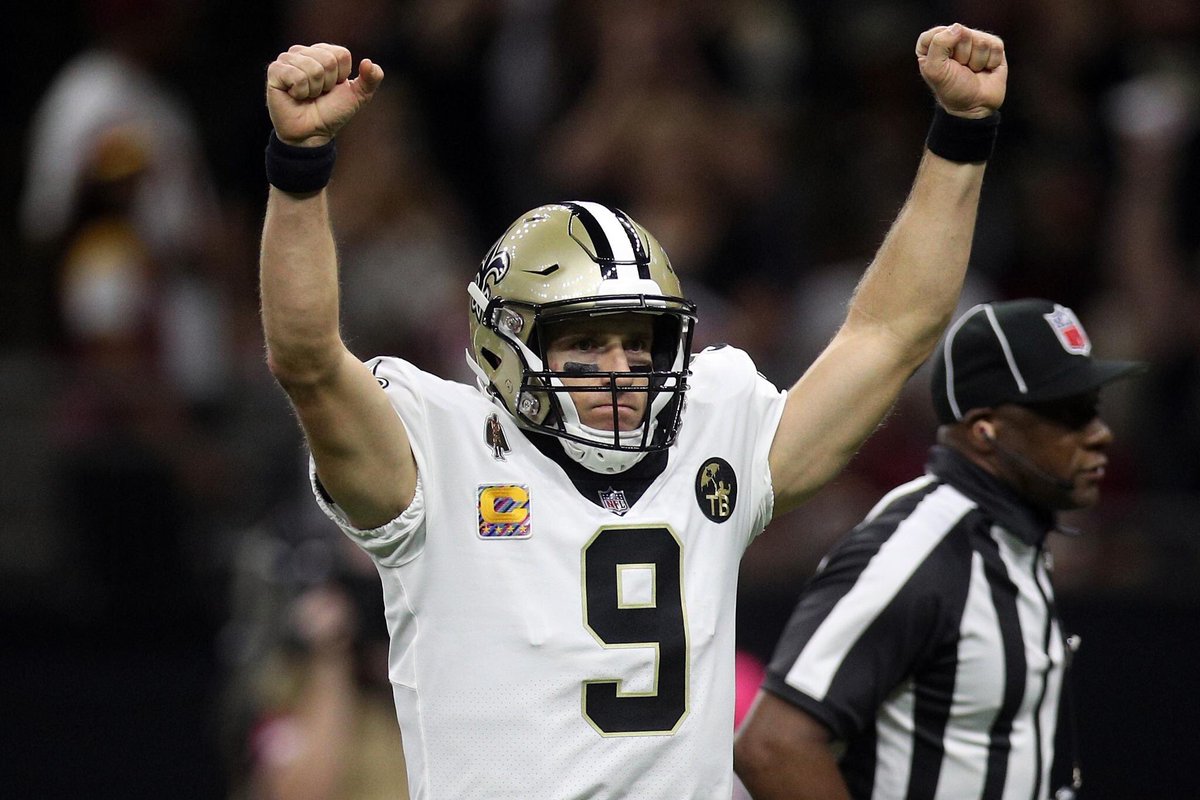 JacquesDoucet's tweet photo. How cool is it that Drew Brees is ours? Makes Louisiana proud. Every game we get to watch him play is a privilege. #Saints #WhoDat https://t.co/a131a4WmTD