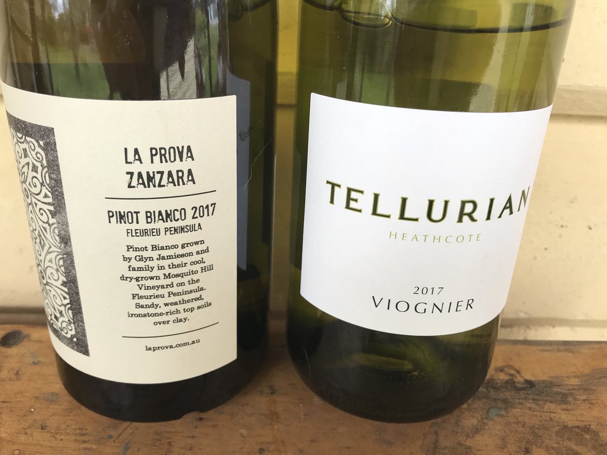 Something a little bit different. Tasty, savoury whites from <a href="/TellurianWines/">Tellurian Wines</a> (viognier) and <a href="/ScottWinemaking/">Sam Scott</a> (pinot bianco). #wine <a href="/winechronicles/">Fiona MacDonald</a> <a href="/winevic/">Wine Victoria</a> <a href="/WineSouthAus/">South Australian Wine Industry Association</a> <a href="/adelhillswine/">Adelaide Hills Wine</a>