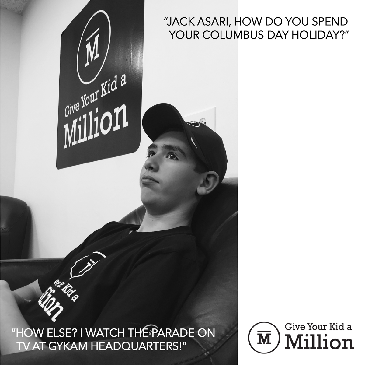 gykamnow's tweet photo. "Hey Jack Asari, how do you spend your Columbus Day Holiday?" Jack: "How else? I watch the parade on TV @gykamnow Headquarters!" #ColumbusDay #ColumbusDayParade #GYKAM https://t.co/pbMobAdmyA