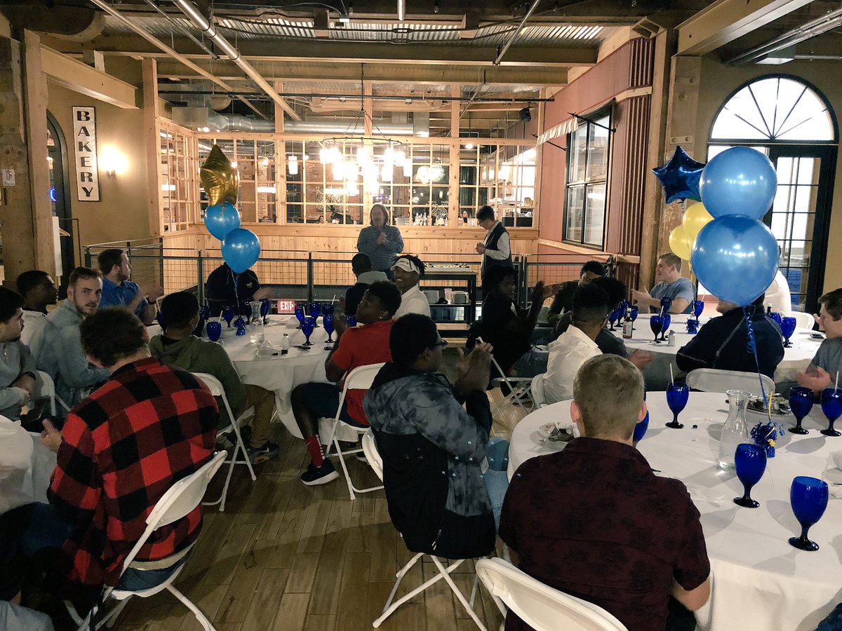 ClarkePrideFB's tweet photo. #CUFB18 was treated to a steak dinner that was generously provided by Bob Johnson and Chuck Stoltz. The support for Clarke Pride Football is off the charts! https://t.co/QVh8AsBws6