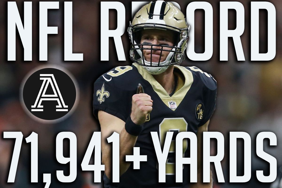 Deuce Windham on Twitter: "There it is! #Saints QB Drew Brees now holds