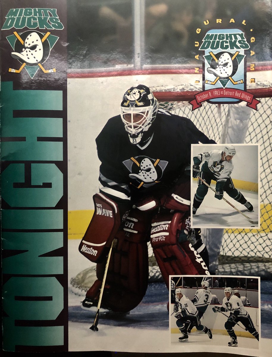 25 years ago today the pucked dropped in Anaheim for the first time. Tagged as many people as I could find in this picture taken that morning. Franchise granted in Dec 1992 and start of play Oct 1993 - 10 of the craziest and best months of my career #mightyducksofanaheim