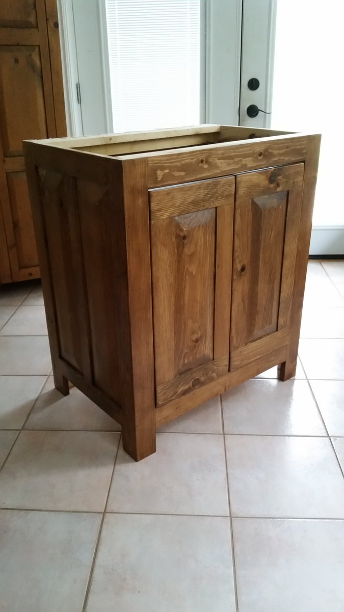 wood_rustic's tweet photo. Installing hardware  (knobs and hinges) next then adding the top.with bowl basin and faucet.#CustomBathroomVanity #CottageFurniture https://t.co/ZcpCdgb1TU