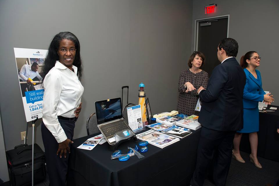 HelenCallier's tweet photo. We're all geared up and ready to exhibit this Thursday at #SAMEDWeek  Stop by our table! @BradlinkLLC #minoritybusiness @Permitusnow https://t.co/oW103OvD2h
