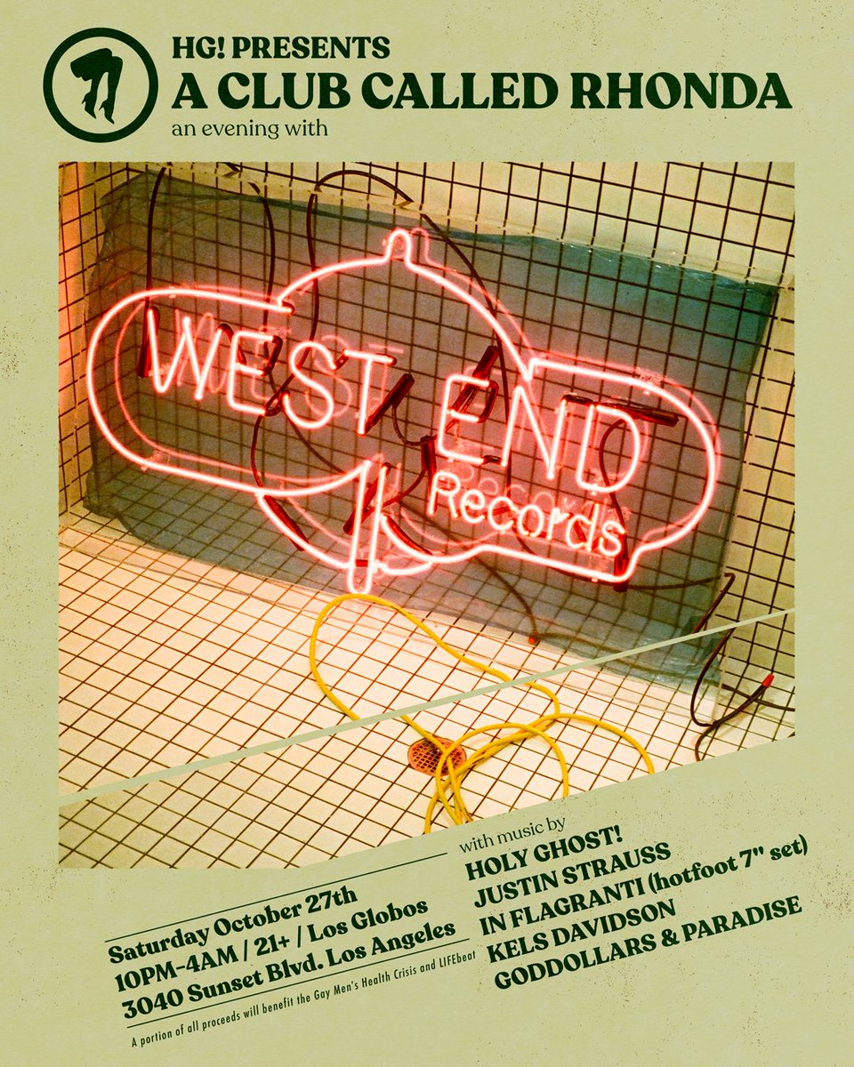 RhondaINTL's tweet photo. On Saturday October 27th join us for a special evening celebrating the one &amp; only @WestEndRecords. @HolyGhostNYC's new record on this legendary label ushers a new era of disco deliverance for the young and relentless we can't wait to celebrate with y'all

https://t.co/kh7fi33C05 https://t.co/wjWgvjoJcS