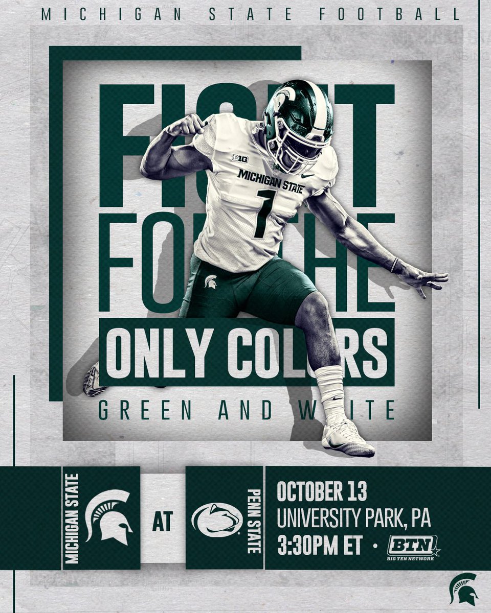 MSU_Football's tweet photo. Next up ⏩ Penn State! #GoGreen #HEAVE https://t.co/zTbQZSCywp