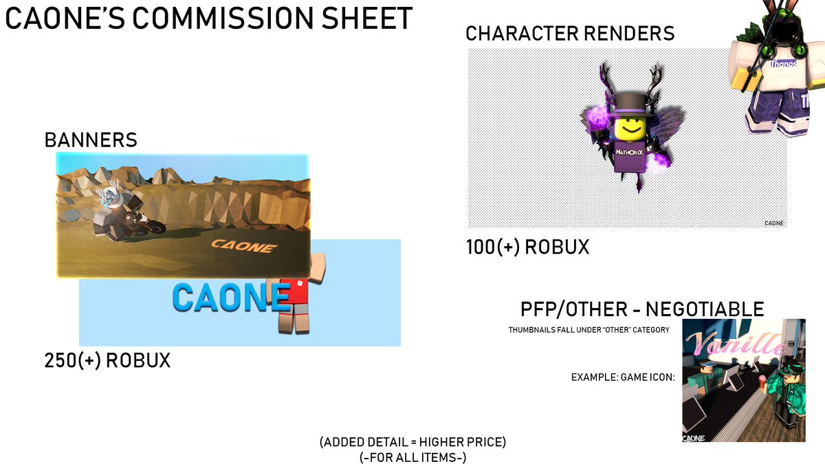 Caone On Twitter Decided To Make A Commission Sheet All - robux contact
