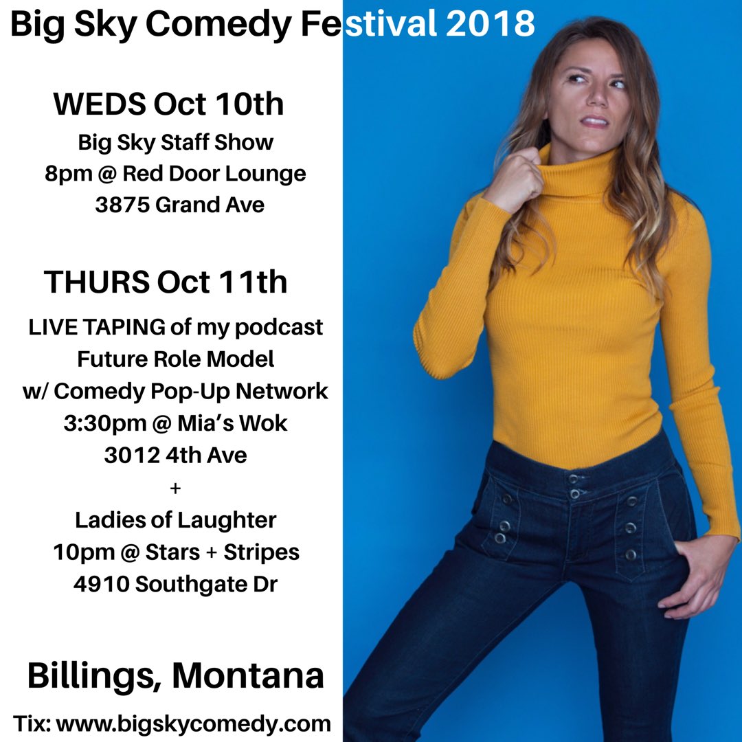 NPHcomedy's tweet photo. ⁦@bigskycomedy⁩ begins tomorrow!! Come check out the whole fest, and come see me perform and podcast with ⁦@comedypopup⁩ 🙌🏽

#Montana #BigSkyComedy https://t.co/9veMQNnEXg