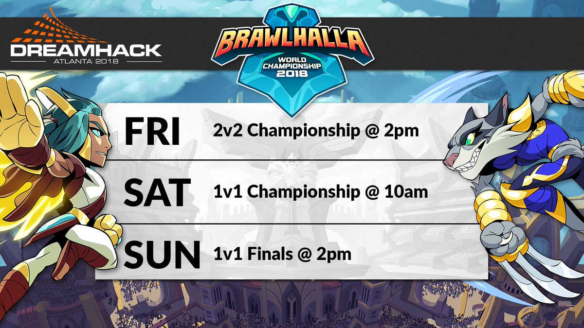 Brawlhalla on Twitter "The schedule for the Brawlhalla World