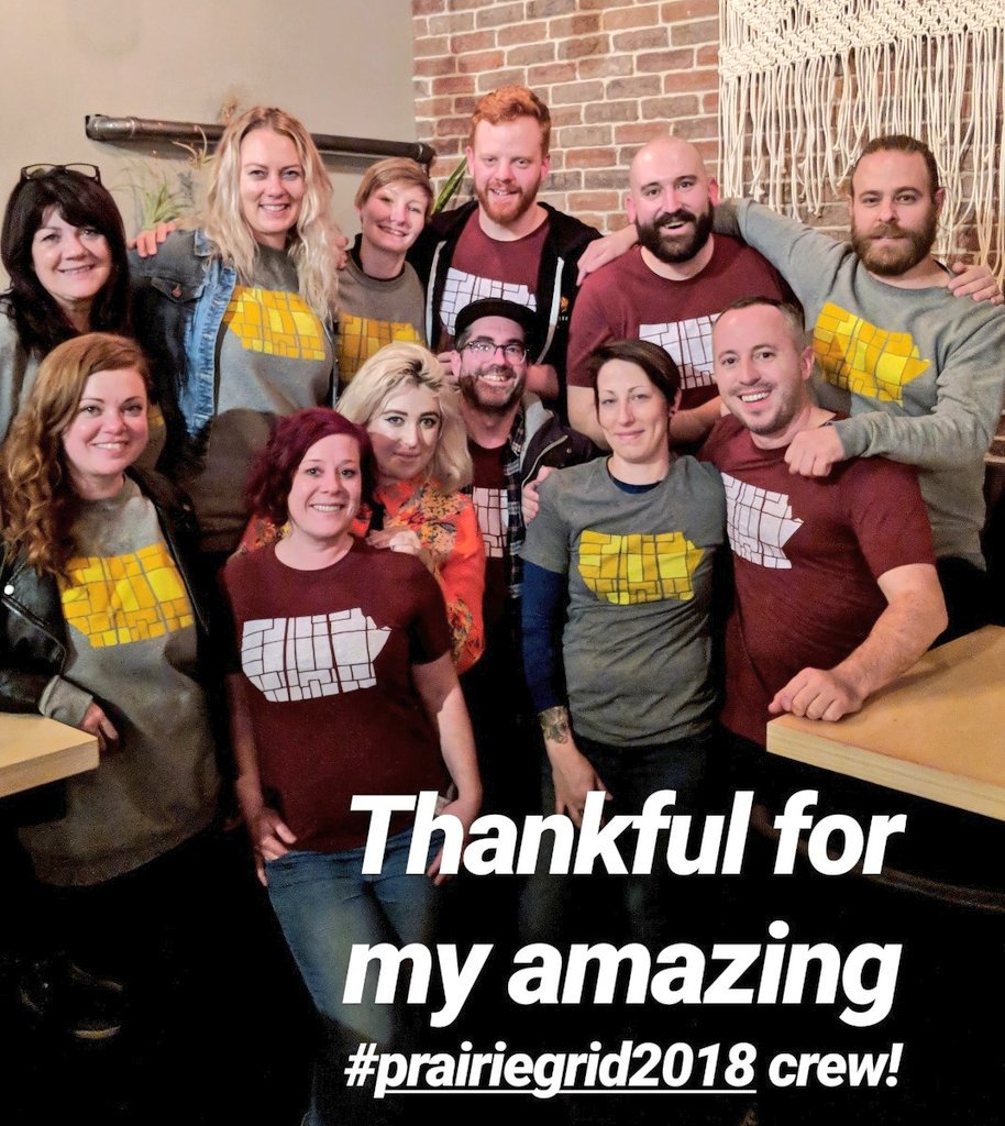 dansgoodside's tweet photo. Teamwork makes the dream work! Being thankful for a second day in a row for the amazing #PrairieGrid2018 crew who went through thick and thin with me to make our @eatnorthca dinner series a success. Thank you all, so much. ♥️🦃 https://t.co/PEITahrwos