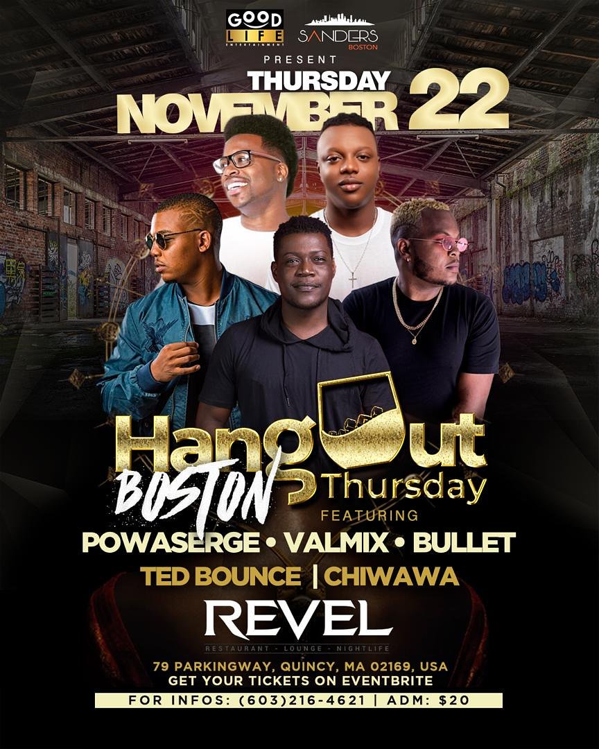 SandersBoston's tweet photo. 🗣 BOSTON CITY let’s make it clap 👏 👏 Get ready for HANGOUT THURSDAY @hangout.thursday on NOV 22nd at REVEL @revel_quincy featuring DJ BULLET @balalatet @djpowaserge @djvalmix @tedbounce @chiwawa_the_king_of_GET YOUR TICKETS NOW on EVENTBRITE https://t.co/LuhEVLKMkq https://t.co/ZRLcZsmPFq