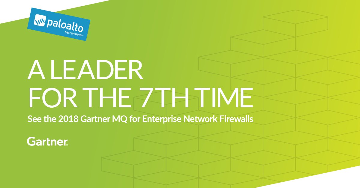 INNO4_LLC's tweet photo. Palo Alto Networks now a 7-time Gartner Magic Quadrant Leader for Enterprise Network Firewalls. Get the full report  https://t.co/i3txZeioAJ https://t.co/HcATgprmLh