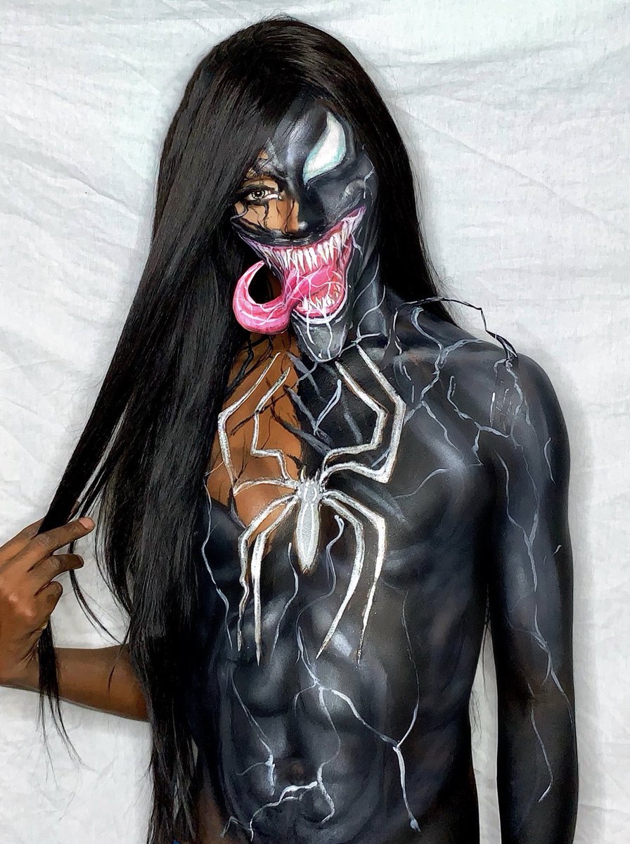 My female half venom look be on the lookout for tutorial on YouTube #VenomM...