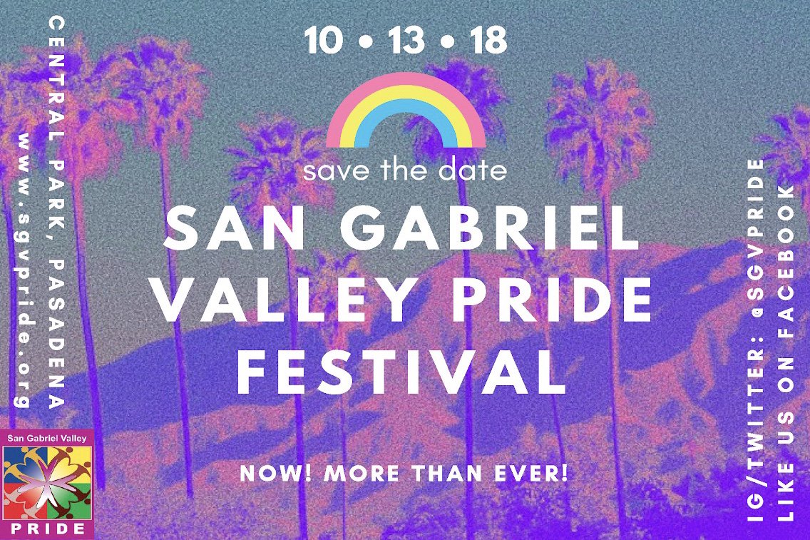 AlhambraSource's tweet photo. We are proud to be a media partner for the 17th annual @SGVPride  this Saturday.#SGVpride is a family-friendly event dedicated to educating and raising awareness of the public about LGBTQ communities. Visit our booth from 11am – 6pm. Visit https://t.co/VLviTqatIZ for more details https://t.co/sOU5CKyhMI