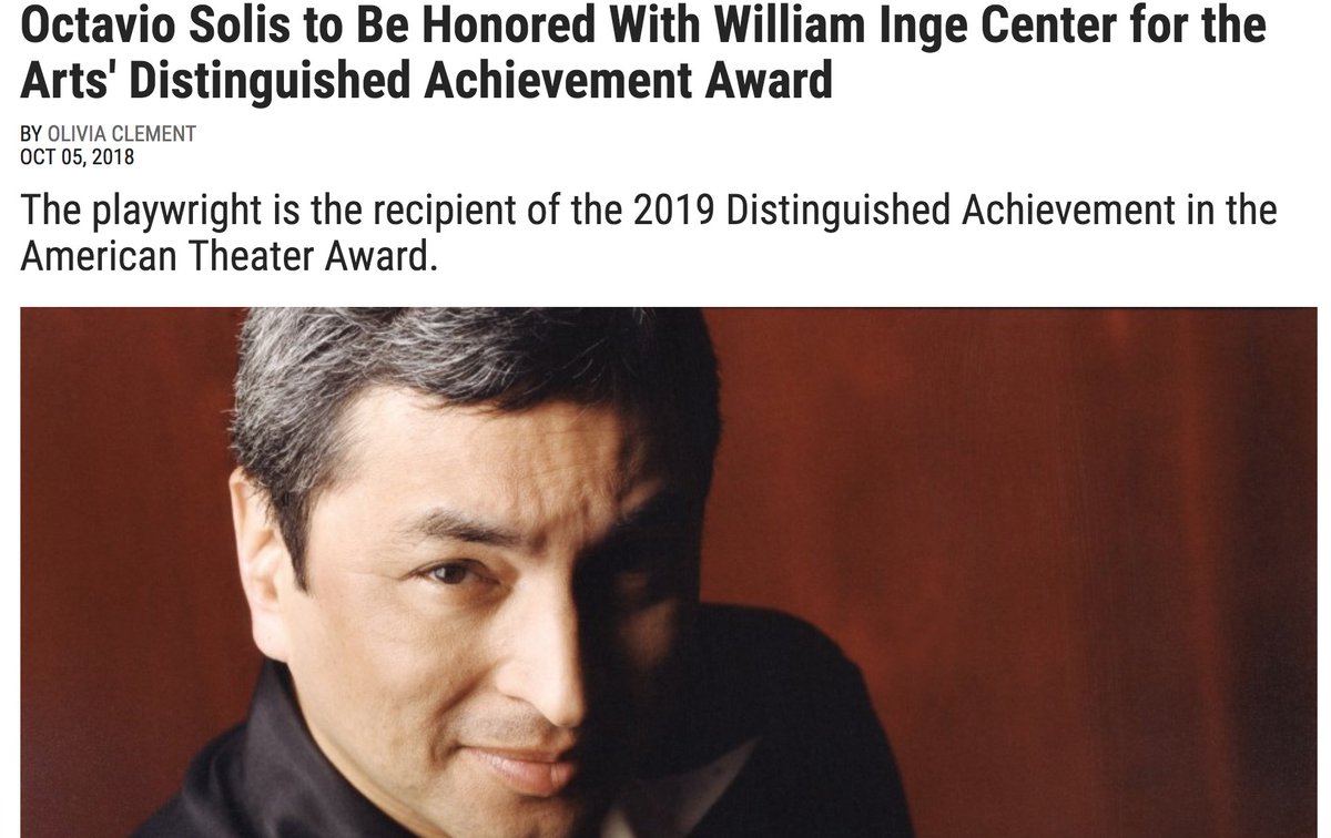 SanDiegoREP's tweet photo. Congratulations, Octavio!
"Octavio Solis to Be Honored With William Inge Center for the Arts' Distinguished Achievement Award"
https://t.co/6n548KEla1 #theatre #sdrep https://t.co/CqzuQMwaBi