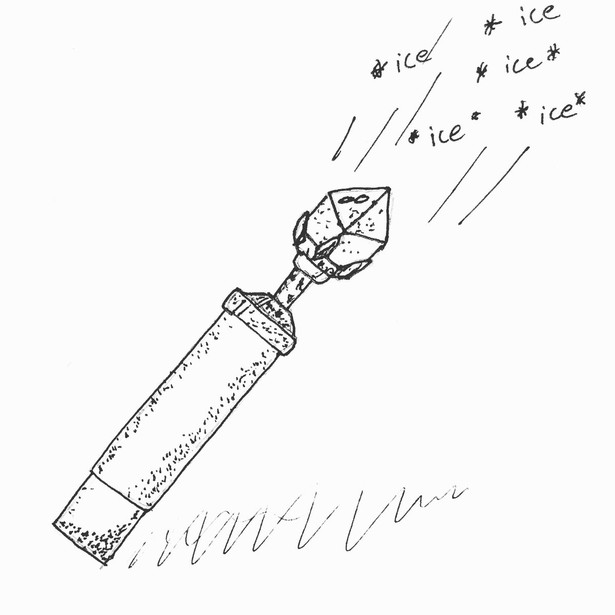 TheNeoAnthony's tweet photo. #linktober Day 7 #Snow, Dice roll 2 #Item. I decided to draw the #IceRod from A Link to the Past. This item freezes your enemies. It is said that frozen enemies are more prone on dropping magic bottles. #linktober2018 #chancecalendar #Zelda #inktober https://t.co/ITaHr3SU1a