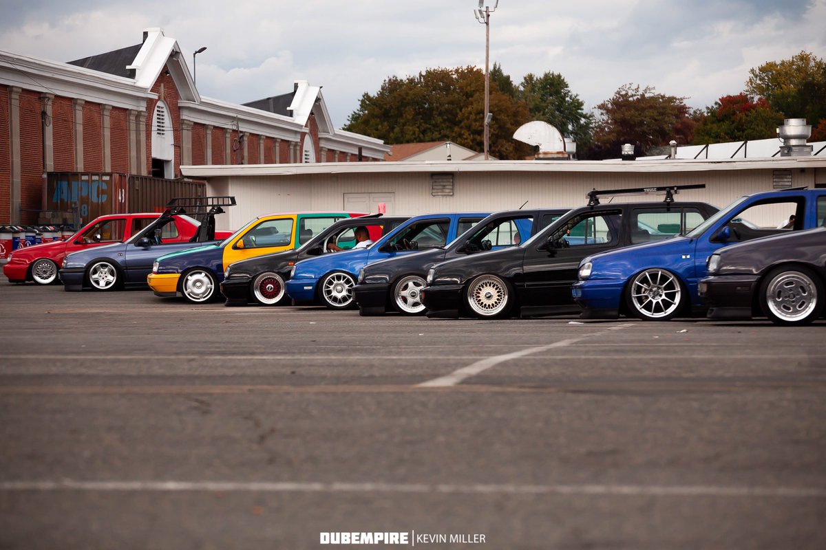 dubempire's tweet photo. The MK3 line-up at Staggered was, INSANE • Photo by Kevin Miller

#dubempire #burnallthemk3s #vw #volkswagen #mk3 #gti #golf #jetta https://t.co/FxCUphTk7T