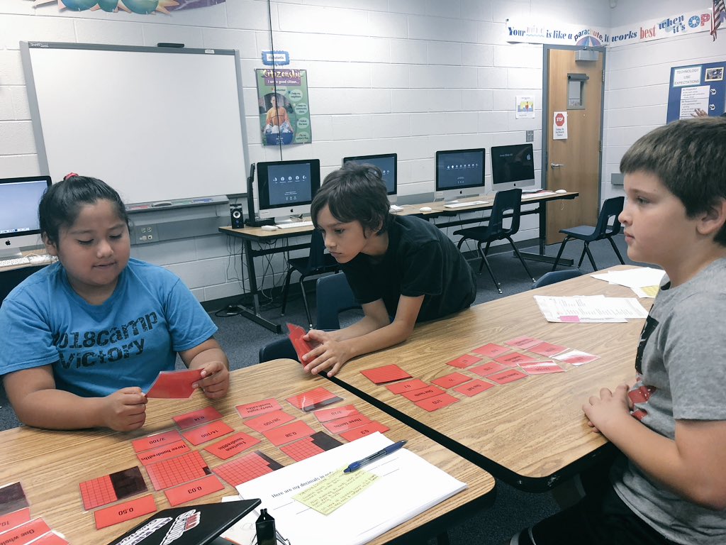 LKapuchuck's tweet photo. I had a blast teaching  math groups in @JesseBarger4 today! These kids are on point with their decimal and fraction equivalents! #proudprincipal @MVESEagles https://t.co/ECsPKpEszu