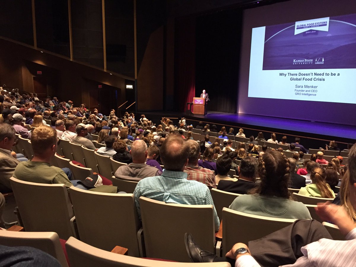 A big crowd for tonight’s Gardiner Global Food Systems Lecture by Sara Menker of GRO Intelligence!