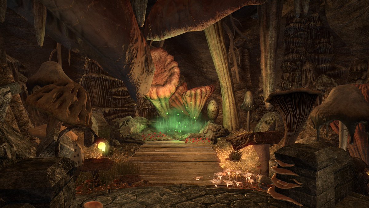 TESfangirrl's tweet photo. Hunter's Glade is available for Purchase in the Crown Store right now for 8k crowns unfurnished! So I think this is a good time to re-share screens of how I decorated the tower on PTS to show how versatile this home is. It's supposed to be a Telvanni tower. :) #ESO #HuntersGlade https://t.co/ldMlxbBuSZ