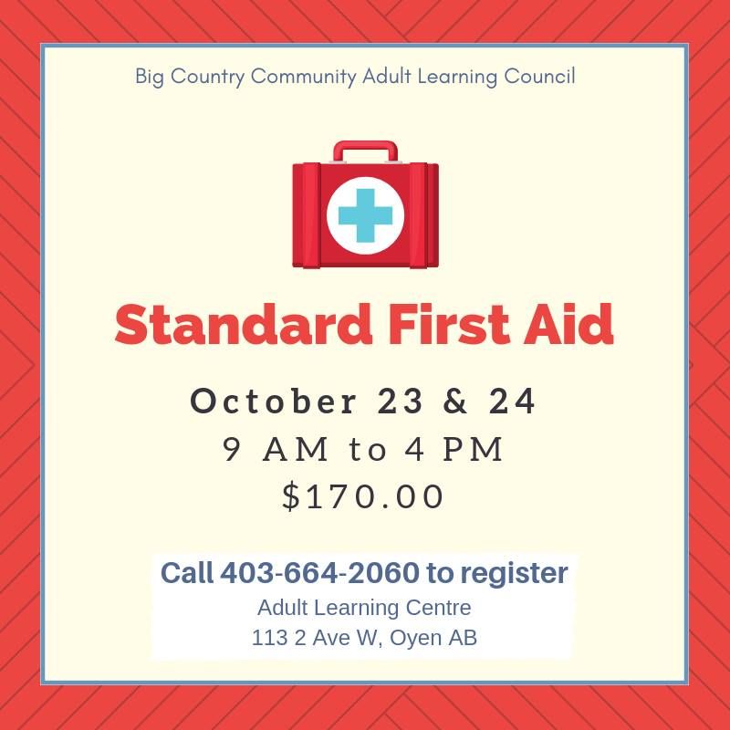 return2rural's tweet photo. Do you need your Standard First Aid? Big Country Adult Learning is offering this course on the 23rd and the 24th!
#R2RResources #R2RPartners #R2R #Oyen
#return2rural #ToolsAndResources #resources s #workshops #programs  #PersonalResources #FirstAid 
https://t.co/6311P0VePH https://t.co/OYlVqmTcde