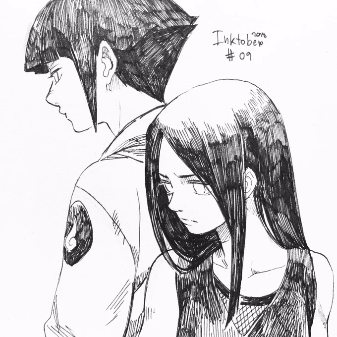 เดย์เก้า นอนไม่หลับอีกแล้ว #inktober2018 #naruto #hinata #hanabu 