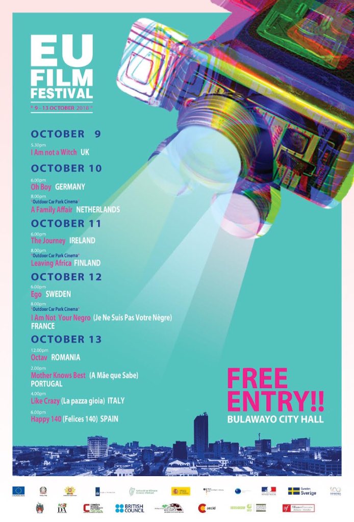 AsaphAfrika's tweet photo. Good Morning Bulawayo 🙏🏾 So the #EUFilmFest18 kicks off this afternoon with "I Am Not A Witch" at 5:30pm at the City Hall 🙌🏾 FREE ENTRY!!!🇿🇼 https://t.co/9lxqWLFMpi