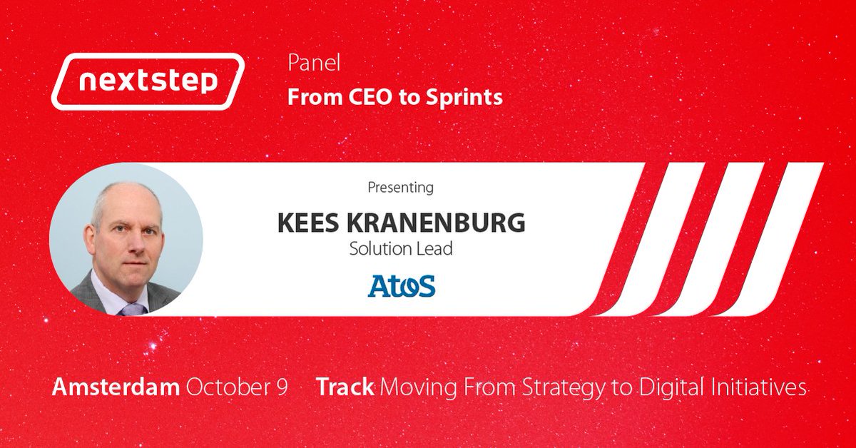 OutSystems's tweet image. Join our 'From CEO to Sprints' Panel at 9:00 to learn enterprise insights during #digitaltransformation from Kees Kranenburg (@Atos), Jorne Olthof (@RijkZwaan) and Patrick Roozeman (@MultiTankcard). For more info visit: bit.ly/2PaWgKp #nxstep