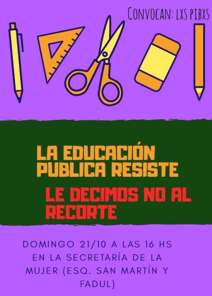awkan18's tweet photo. Vamos todxs el domingo 21 a reclamar por la educación pública muchachxs! https://t.co/68UPoFH9Ms