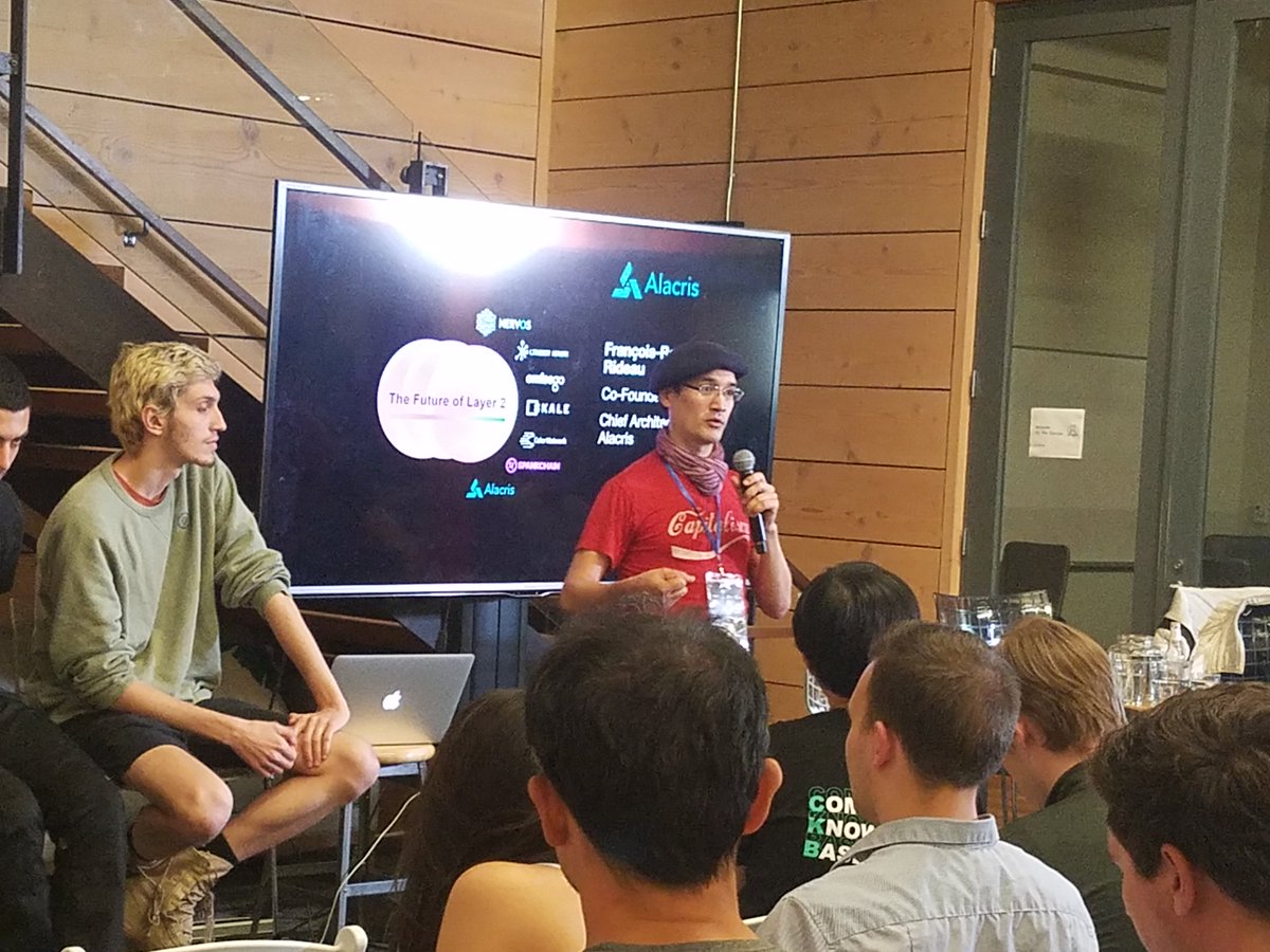 alacrisos's tweet image. &quot;We want developers to think in terms of high economics and not have to generate codes for the low level things by hand, it will already be done for you,&quot; Alacris CoFounder Francois-Rene Rindeau #blockchain #layer2technology #dApps #SFBW18