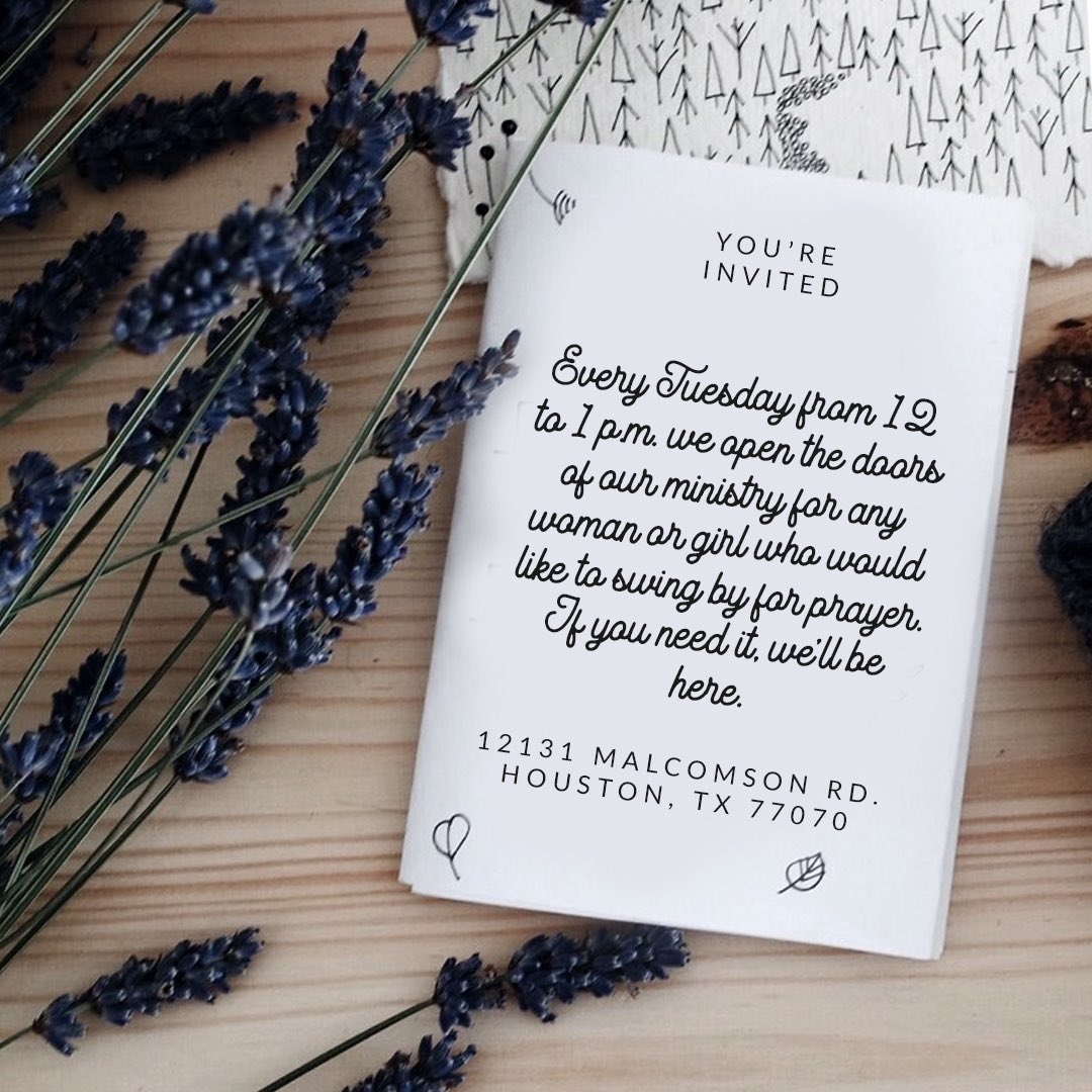 BethMooreLPM's tweet photo. Tomorrow’s Tuesday and for my staff and me, that means one major thing: opening our doors over the noon hour for anyone who needs prayer. If you are anywhere near Houston, we will be there waiting and as prayed up as we know how to be and filled with faith in a very faithful God. https://t.co/L0c1T31Btz