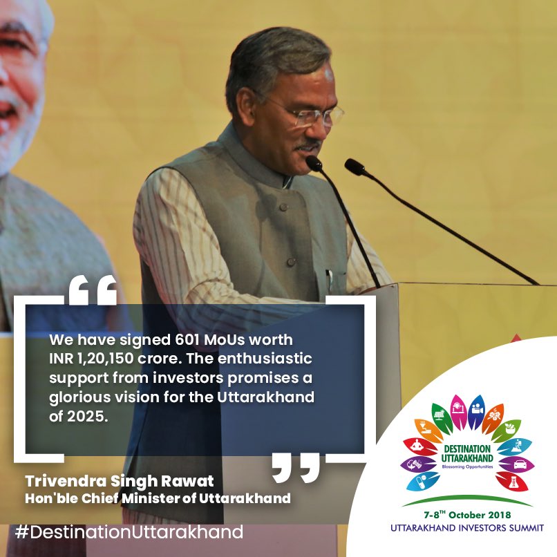 ukgis2023's tweet image. As a showcase of Uttarakhand’s economic strength, and viability for business, the investor summit has been a grand success. With the leadership of Hon&apos;ble CM of Uttarakhand @tsrawatbjp, the state is writing an incredible growth story. #DestinationUttarakhand #InvestInUttarakhand