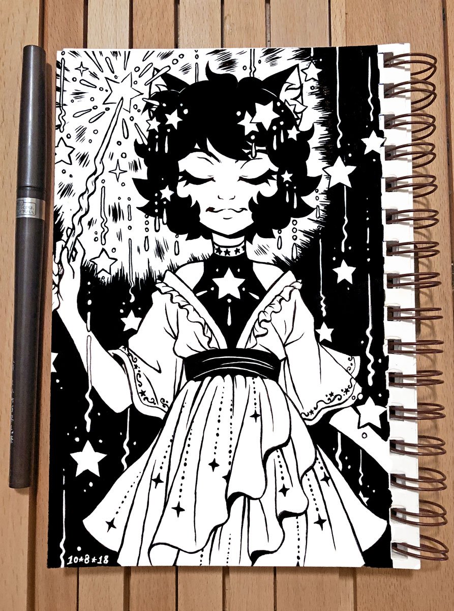 Watch me shine ? Day 8, Star #inktober2018 #inktober 