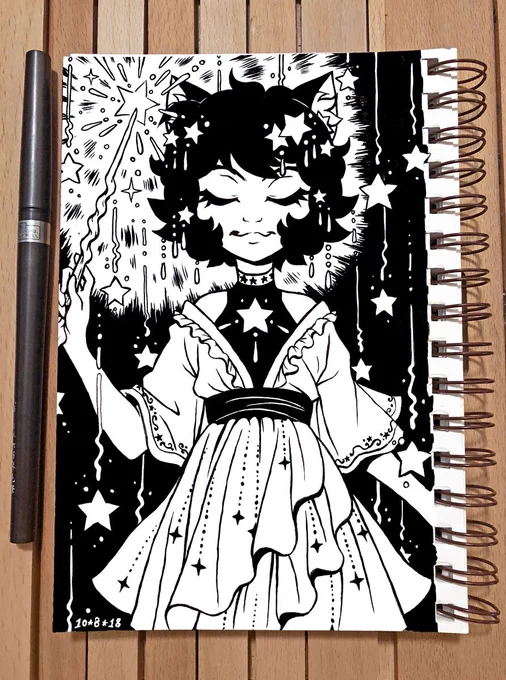 Watch me shine ? Day 8, Star #inktober2018 #inktober 