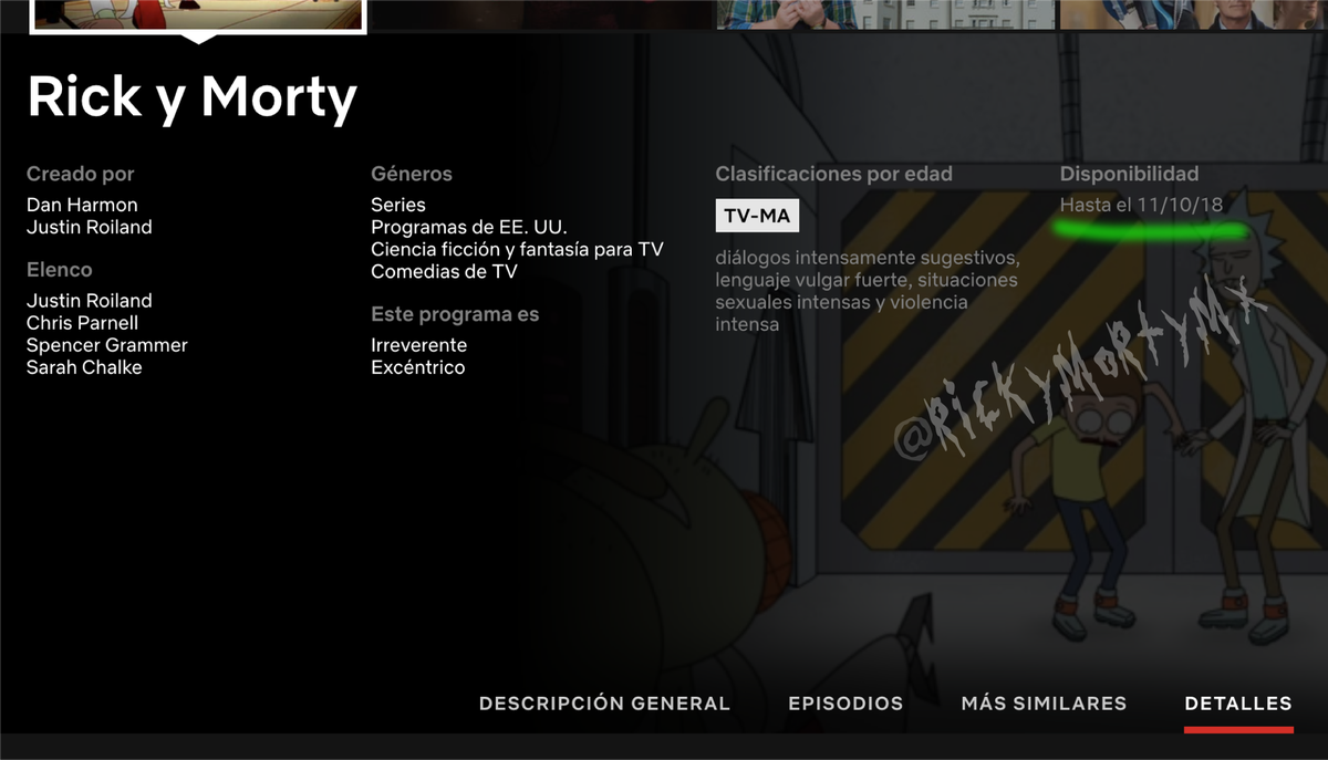 RickYMortyMX's tweet photo. #NotiRicks Sólo para recordarles que Netflix Latinoamérica pretende eliminar Rick &amp; Morty de su catálogo una vez más, disponible hasta el día once. @NetflixLAT ¿No te cansas de ser una asquerosa simulación? https://t.co/GreuRu8CUR