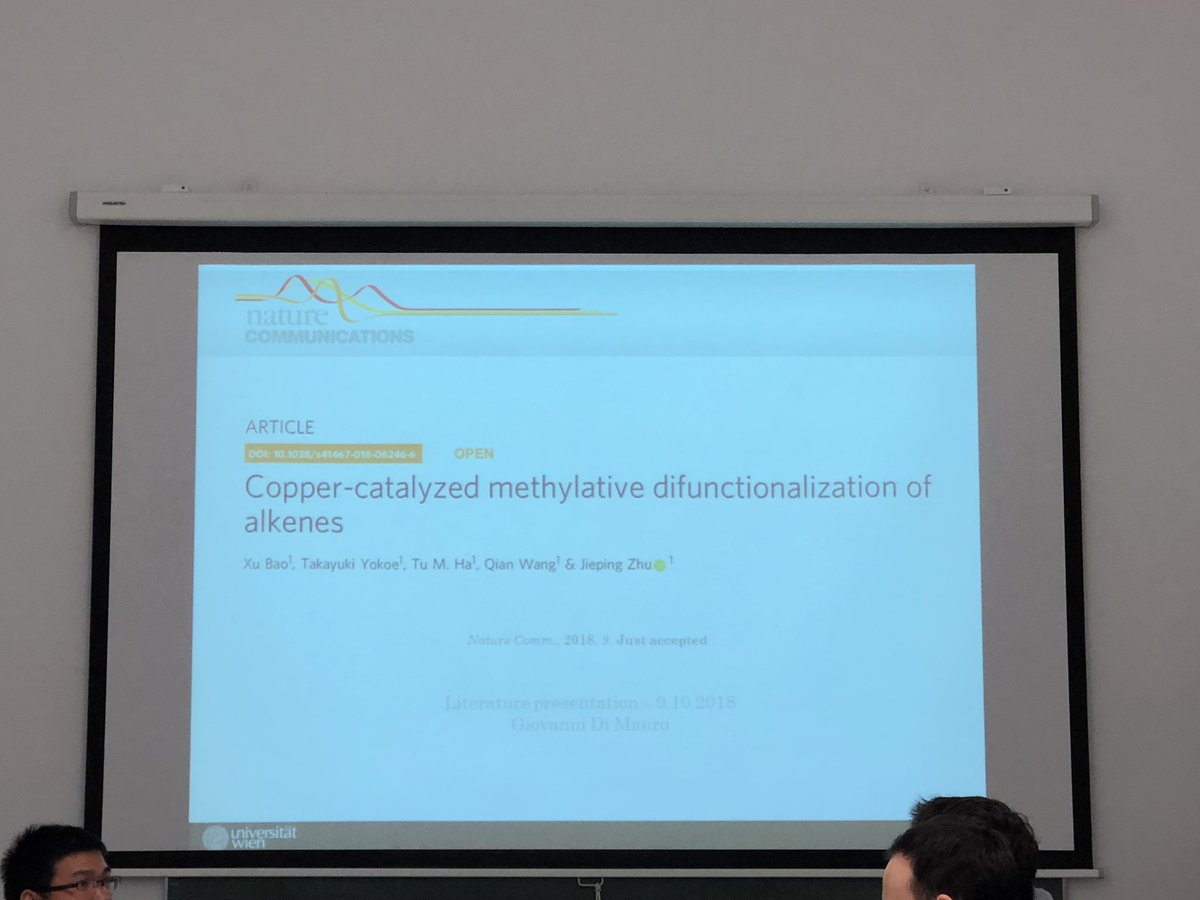 MaulideLab's tweet photo. Another great start to a day - @GroupZhu ‘s recent @NatureComms paper! #literature #methylation #magicmethyl https://t.co/uBheEJXxiD