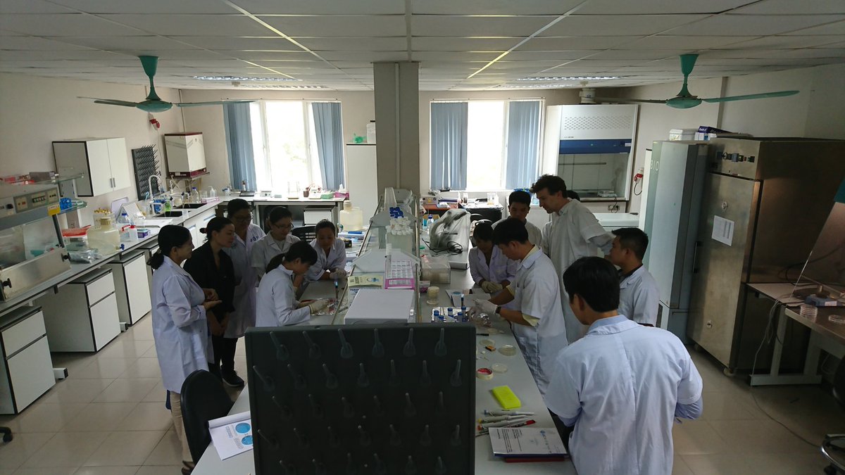 LeeHudek's tweet photo. Day 2 of our @CrawfordFund Benefits of #intercropping with #microbe #inoculated #legumes we're in the @CIAT_Asia labs covering isolation and quantification of #microbes in #Soil and in commercial #biofertilizers and #bacterial_inoculants @DeakinCeRRF @agfacts_101 https://t.co/KOPsctAAYd