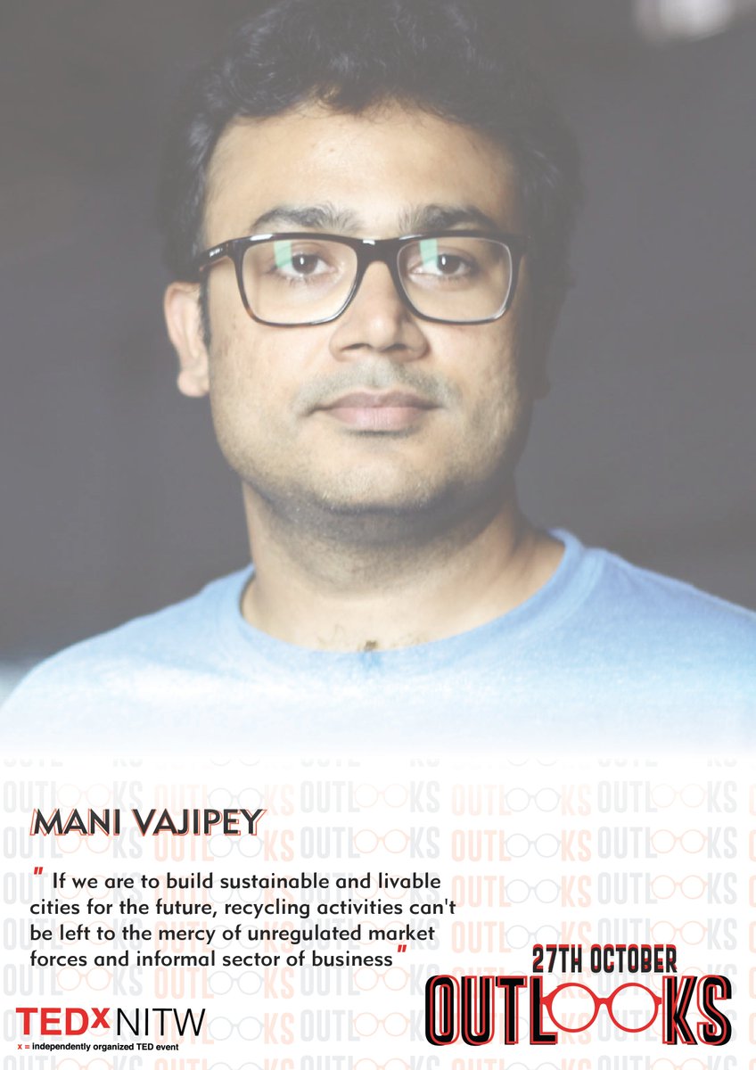 TEDxNITW's tweet photo. It is an honour to have @manivajipey as our next speaker. He aims to solve India's waste management challenges and believes that sustainability is our responsibility.

Book your tickets now at https://t.co/Bew5fPWYlP! https://t.co/x9GkntIPVB