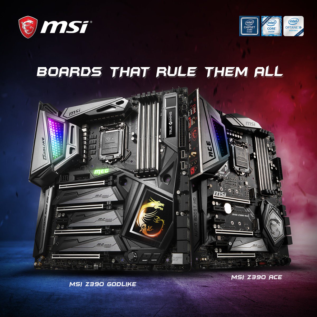 AustraliaMSI's tweet photo. Meet the boards that rule them all. The all-new MSI Z390 motherboard range is custom built and engineered for extreme overclocking, tremendous scalability and maximum performance for 9th Generation Intel® Core™ processors.

Learn more: https://t.co/mApbQYSHcS #MSI #Z390 #Intel https://t.co/itqOjbGr1P