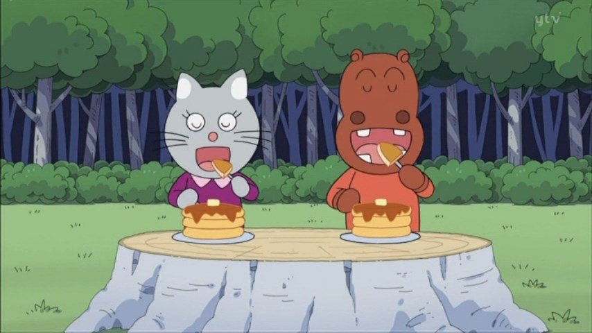 Twitter 上的 ネコ美ちゃん登場記録bot 1394話ａ ポッポちゃんとホットケーキマン Cv 不明 クレジット無し おなかをすかせていたところ ホットケーキマンがやってきて ホットケーキを食べさせてもらった ホットケーキマンが町に来たときにもいた T