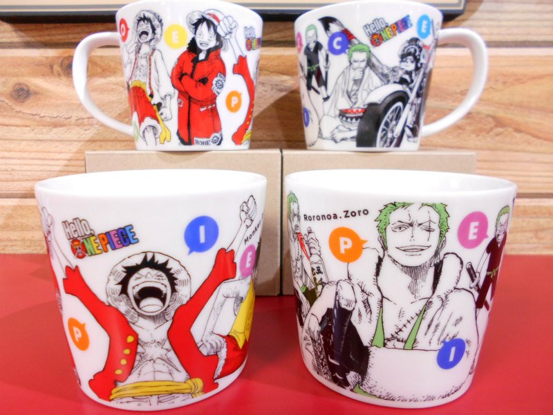 新商品】原画商品 「Hello,ONE PIECE」 マグカップ ルフィ/ゾロ/サンジ